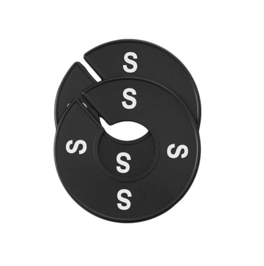 Nahanco Cbwkit1 Black Round Clothing Rack Size Dividers With White Print For Home Or Clothing Store, Xs-Xl, Kit Of 10 (5 Sizes O